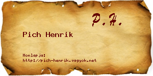 Pich Henrik névjegykártya